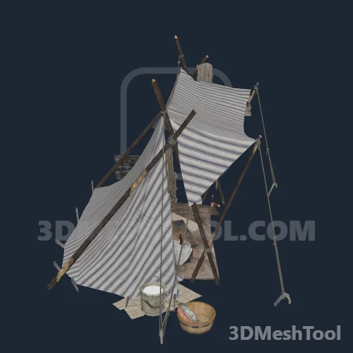 pg_ambcamp01x_tent_canvas_wedge_stripe: foto do modelo no RedM (RDR2)