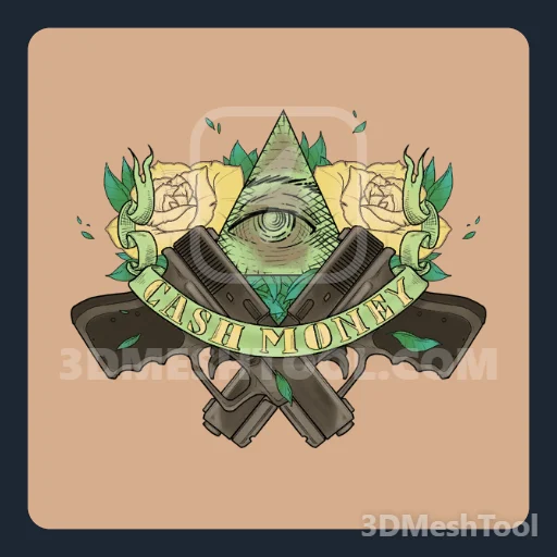 Cash money (MP_Gunrunning_Tattoo_010_M) - hash 0xE6CADAA7 / 3872053927: foto no GTA V